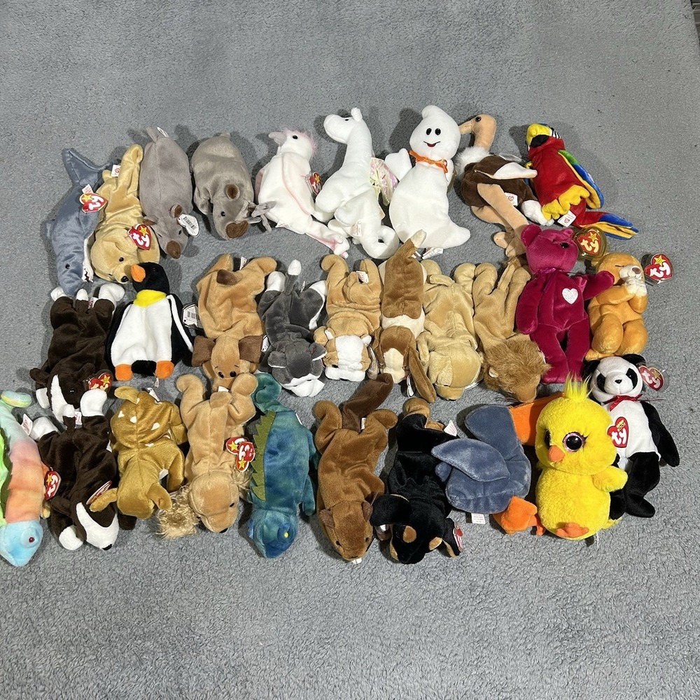 Vintage Rare 90's-2000's NWT Ty Beanie Babies Plush Toy 29pcs Bundle.